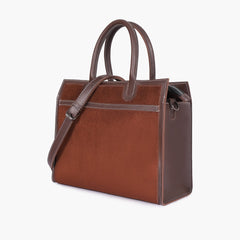 Dark brown suede vintage handbag