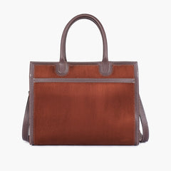 Dark brown suede vintage handbag