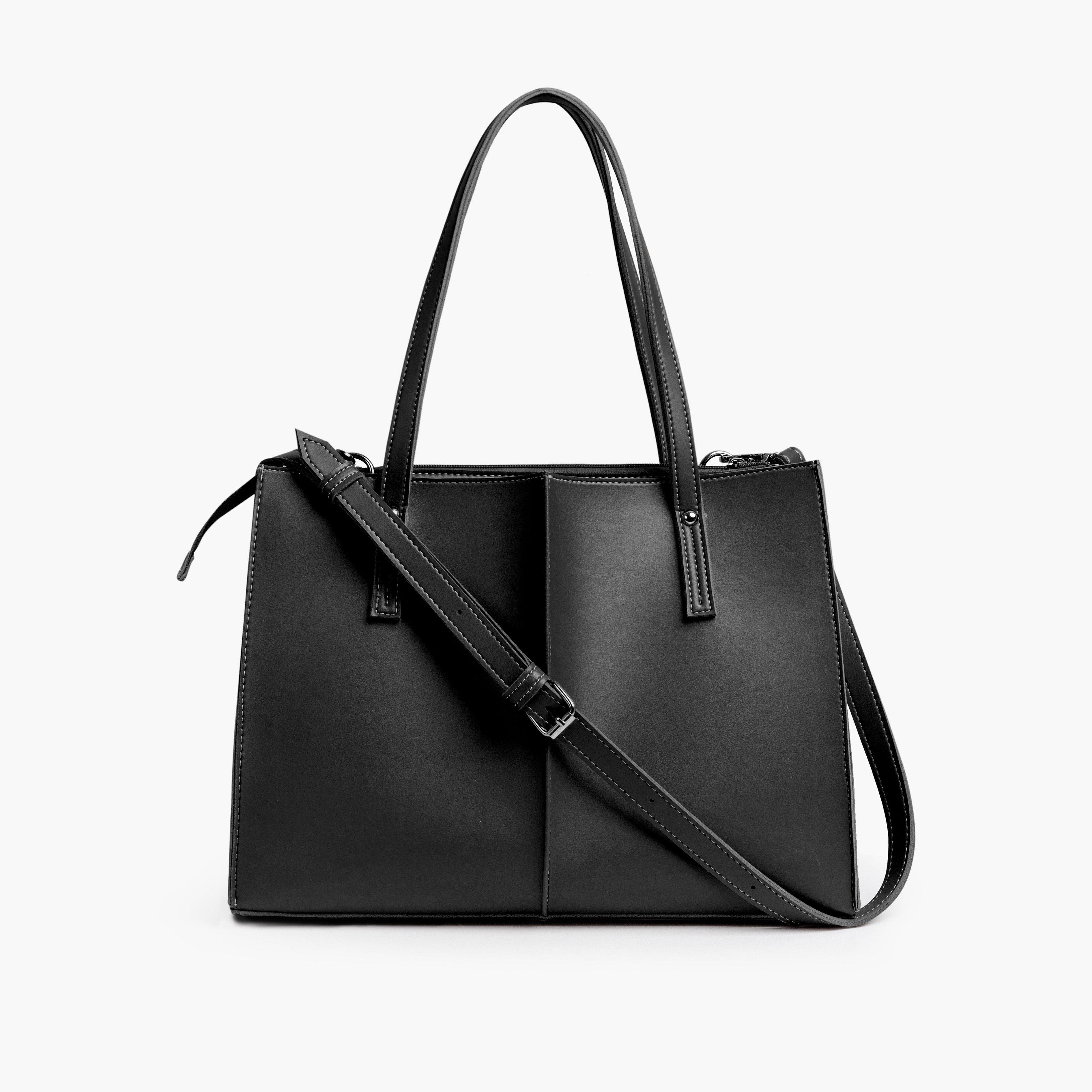Black work tote bag
