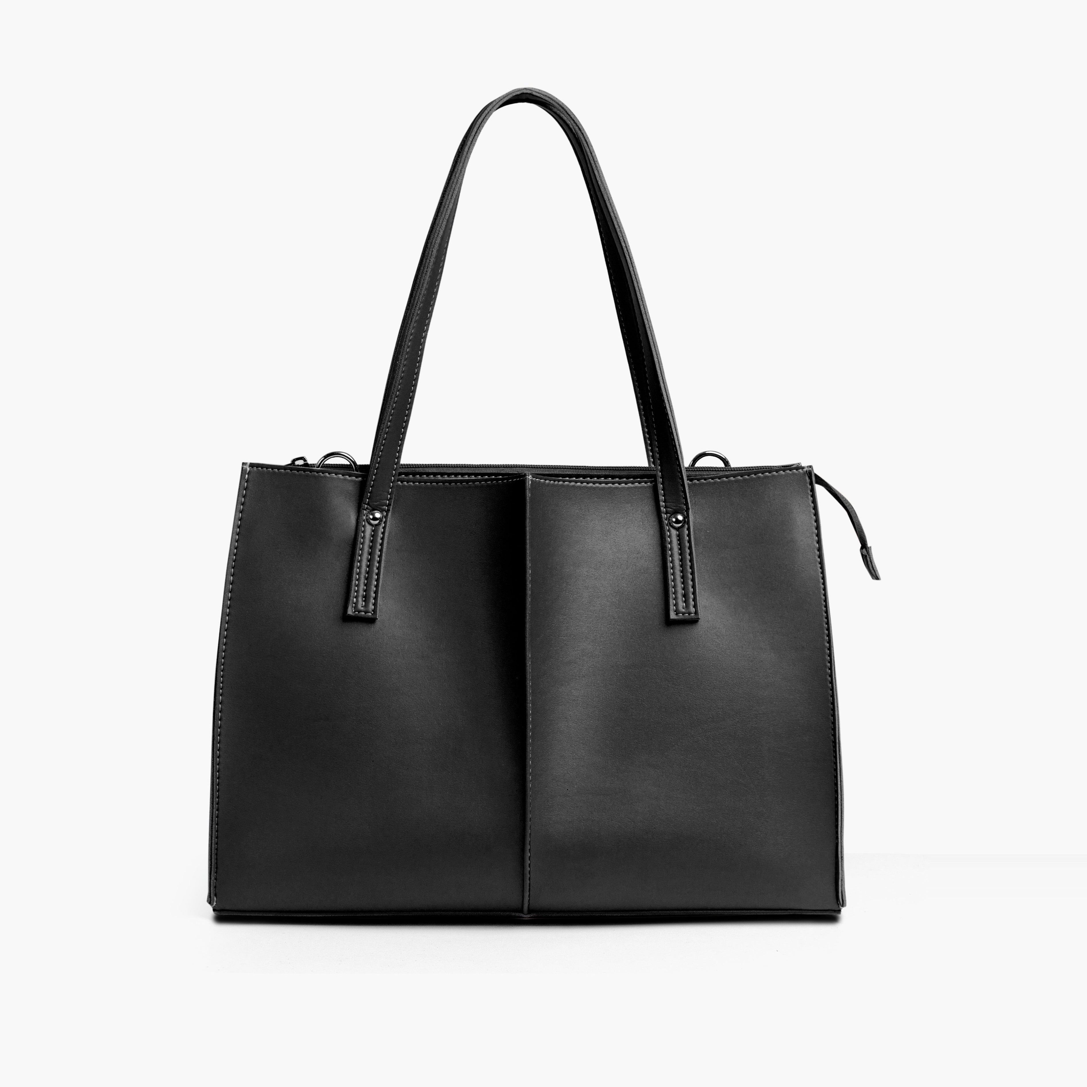 Black work tote bag