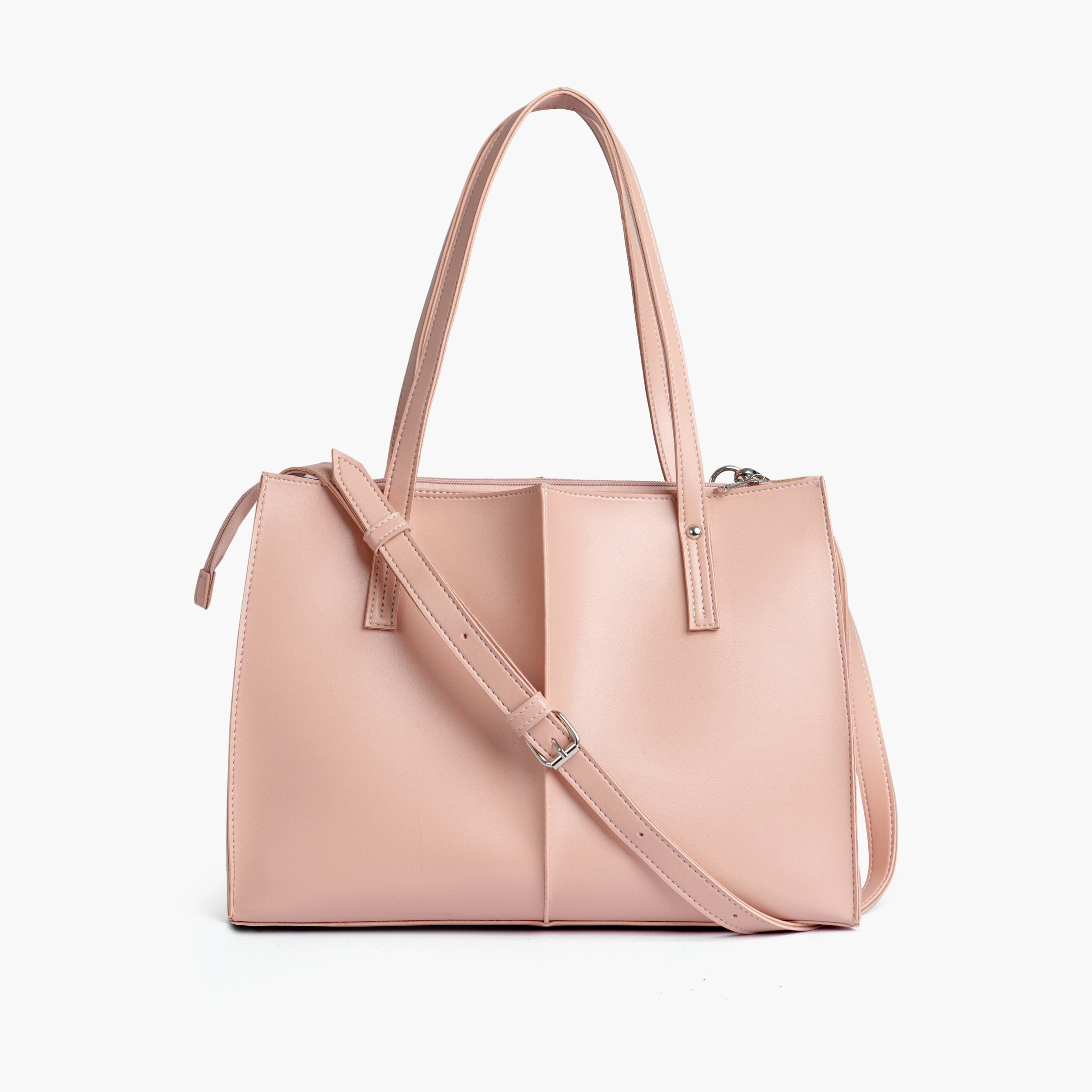 Peach work tote bag
