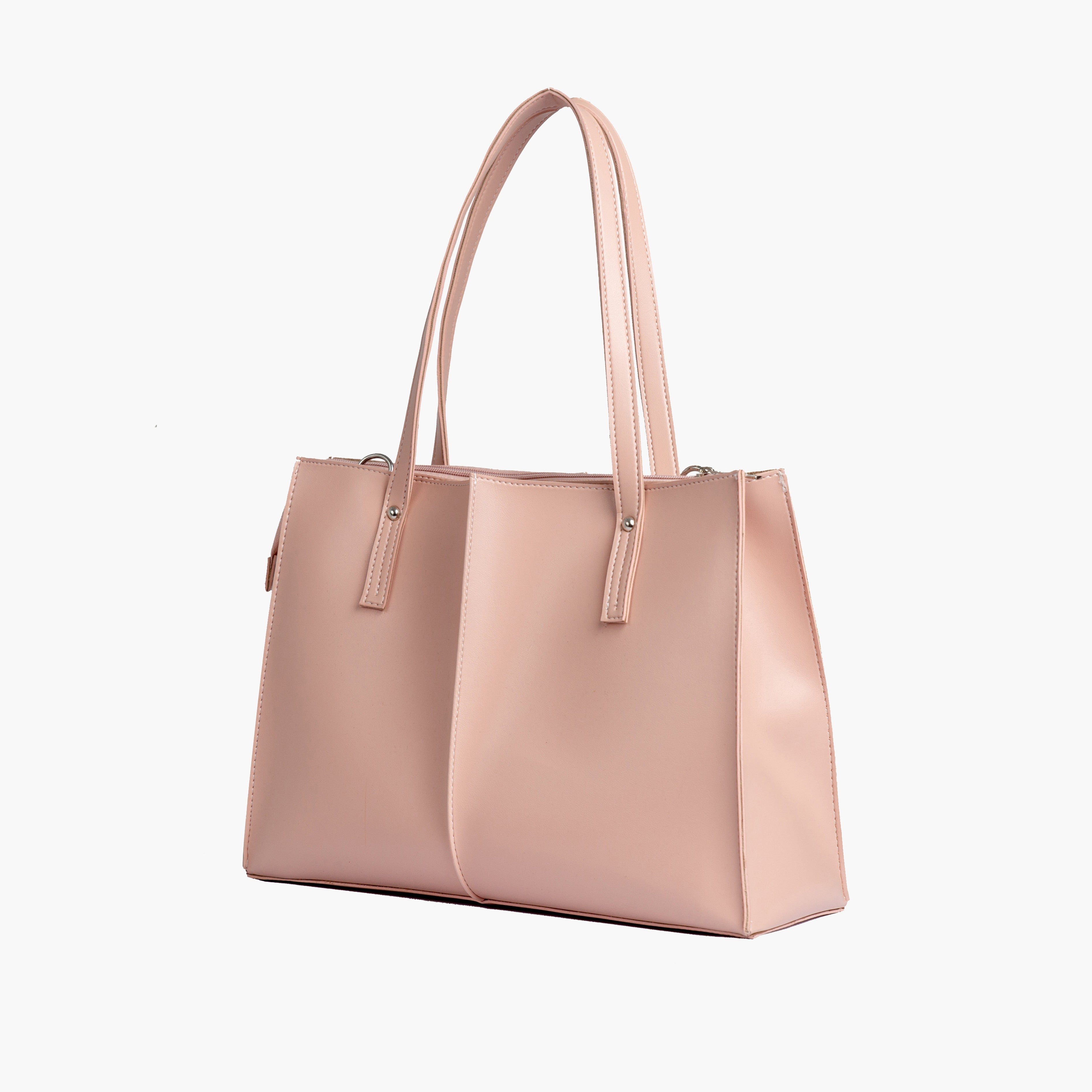 Peach work tote bag