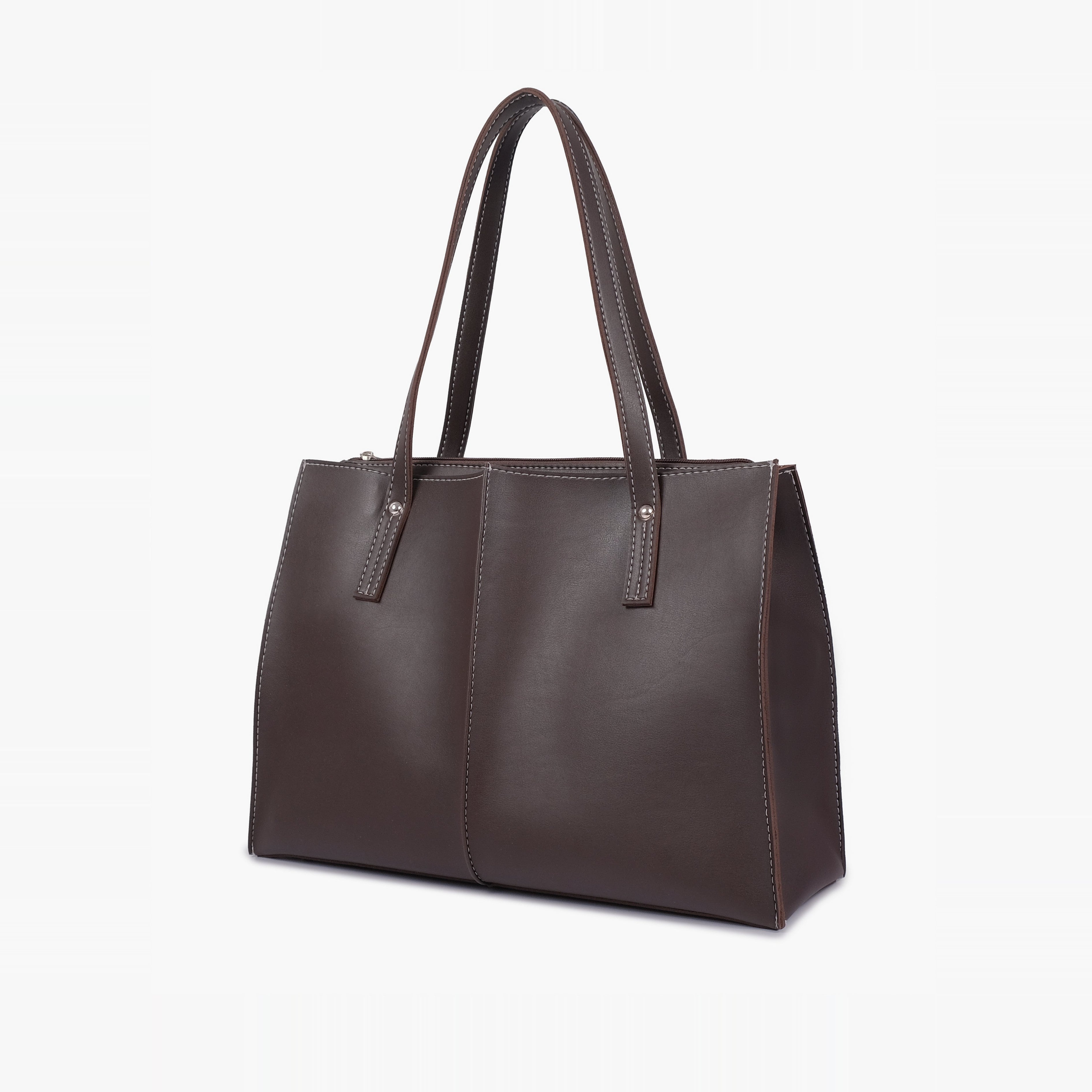Dark brown work tote bag