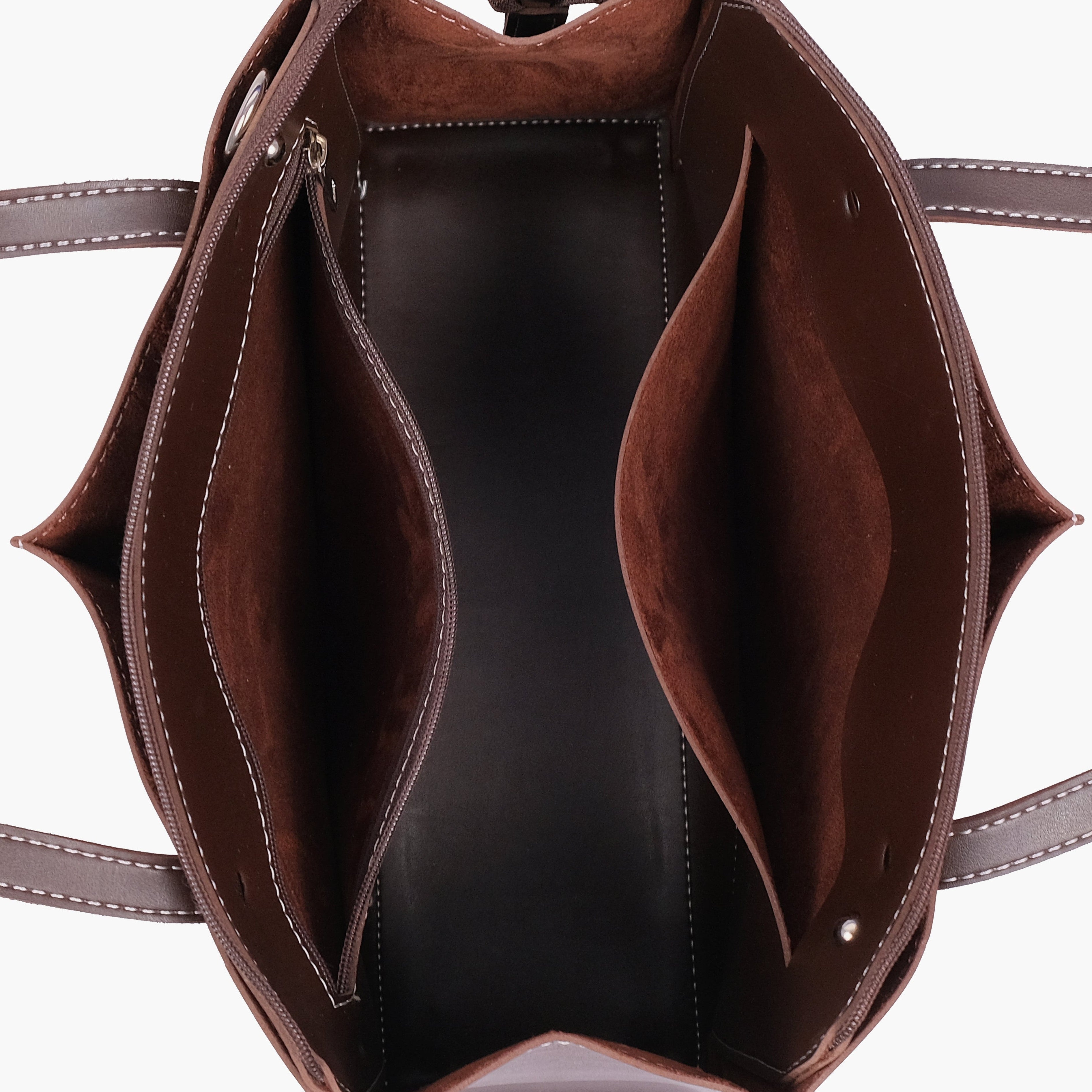 Dark brown work tote bag