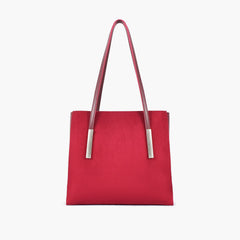 Burgundy suede zipper shoulder bag with long handle
