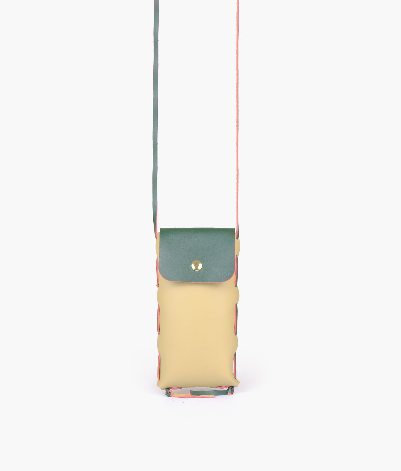 Off-white and army green mobile pouch