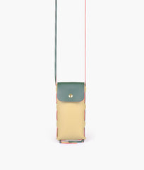 Off-white and army green mobile pouch