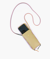 Off-white and army green mobile pouch