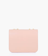 Baby pink quilted chain cross-body bag