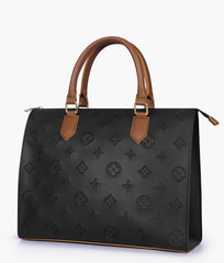 Black and brown on-the-go handbag