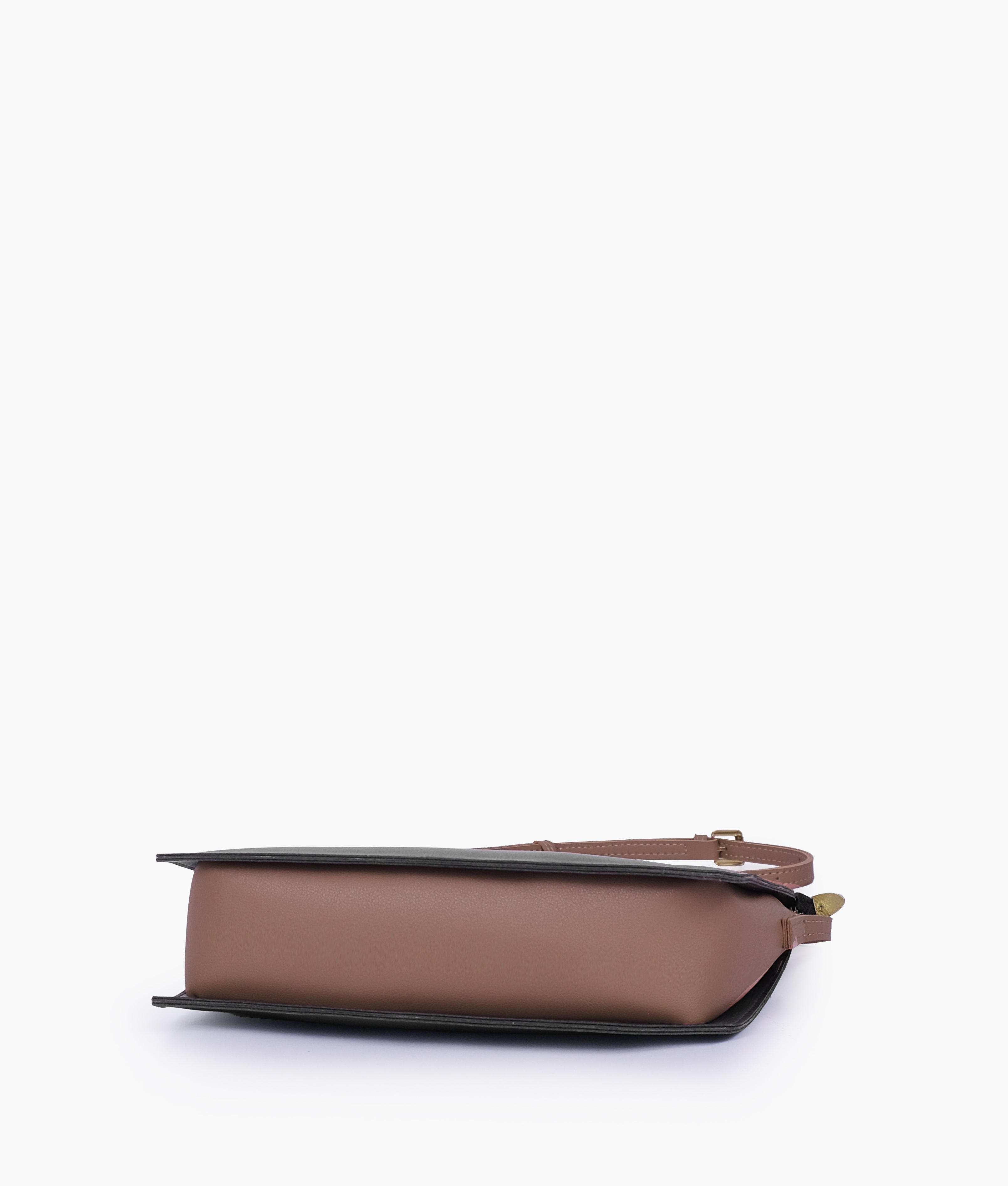 Black and brown flat purse