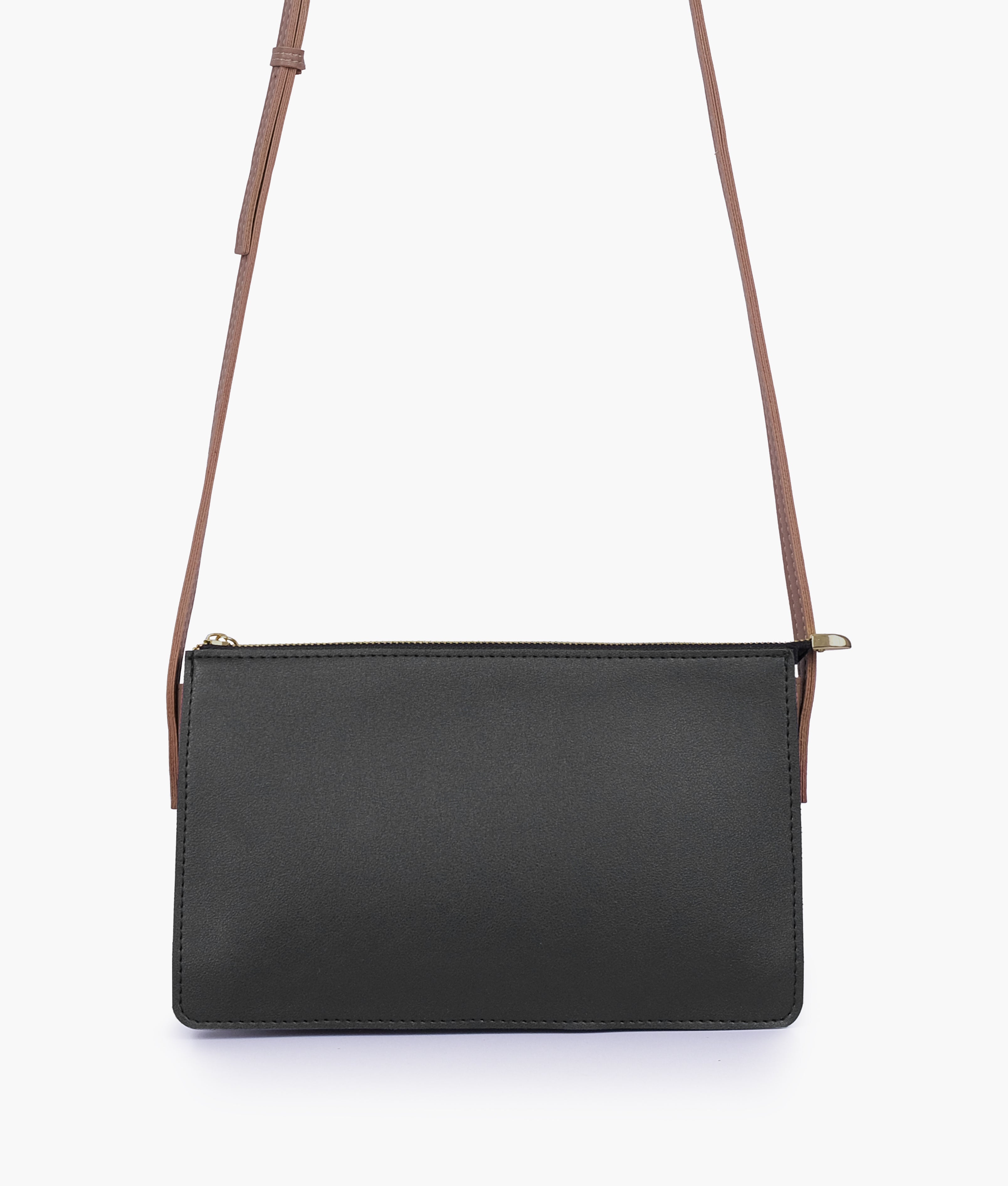 Black and brown flat purse