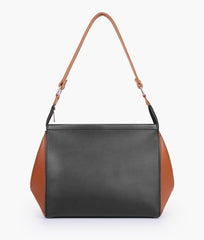 Black and brown trio twist handbag