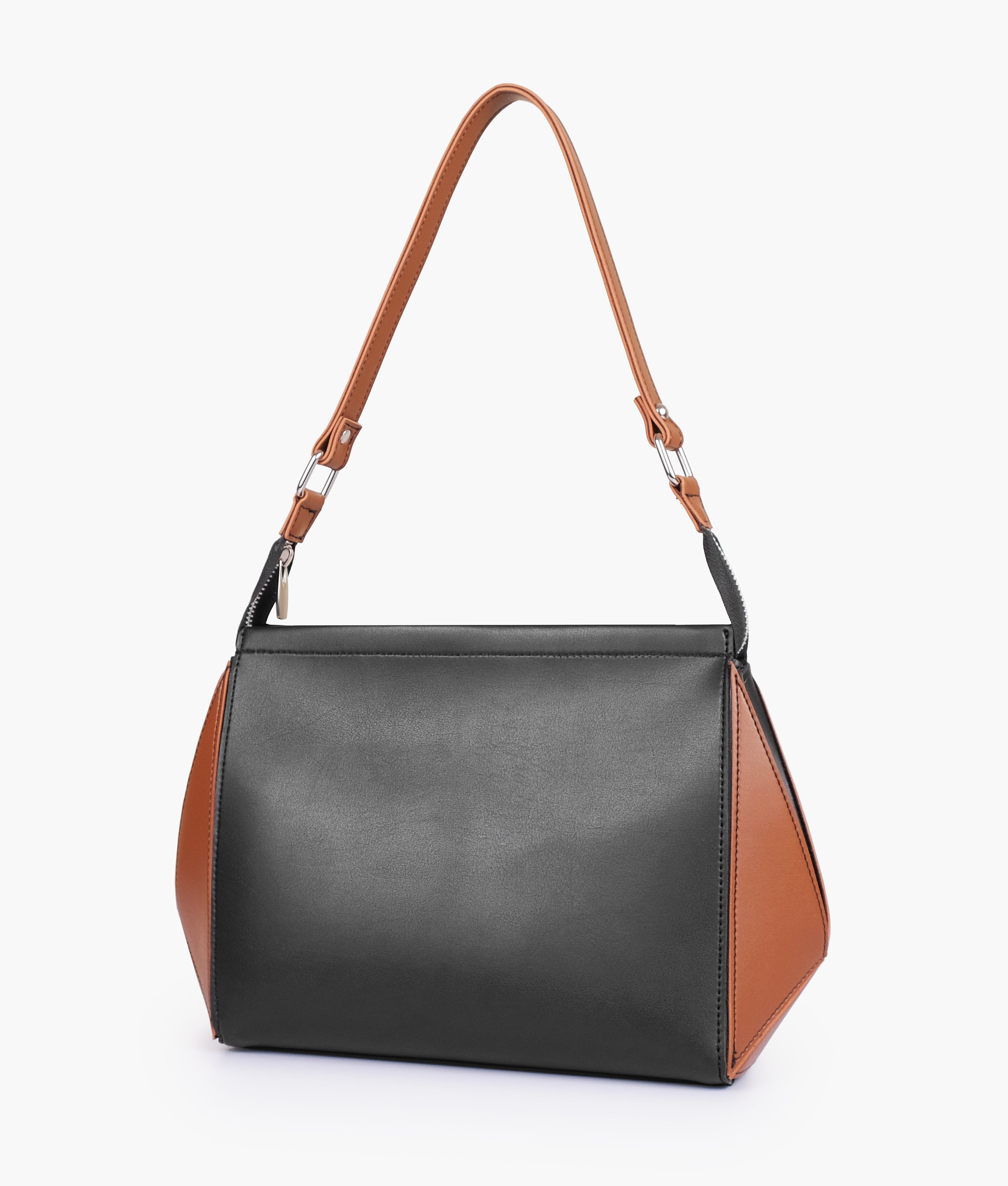 Black and brown trio twist handbag