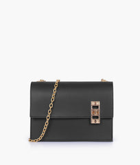 Black chain shoulder bag with twist lock