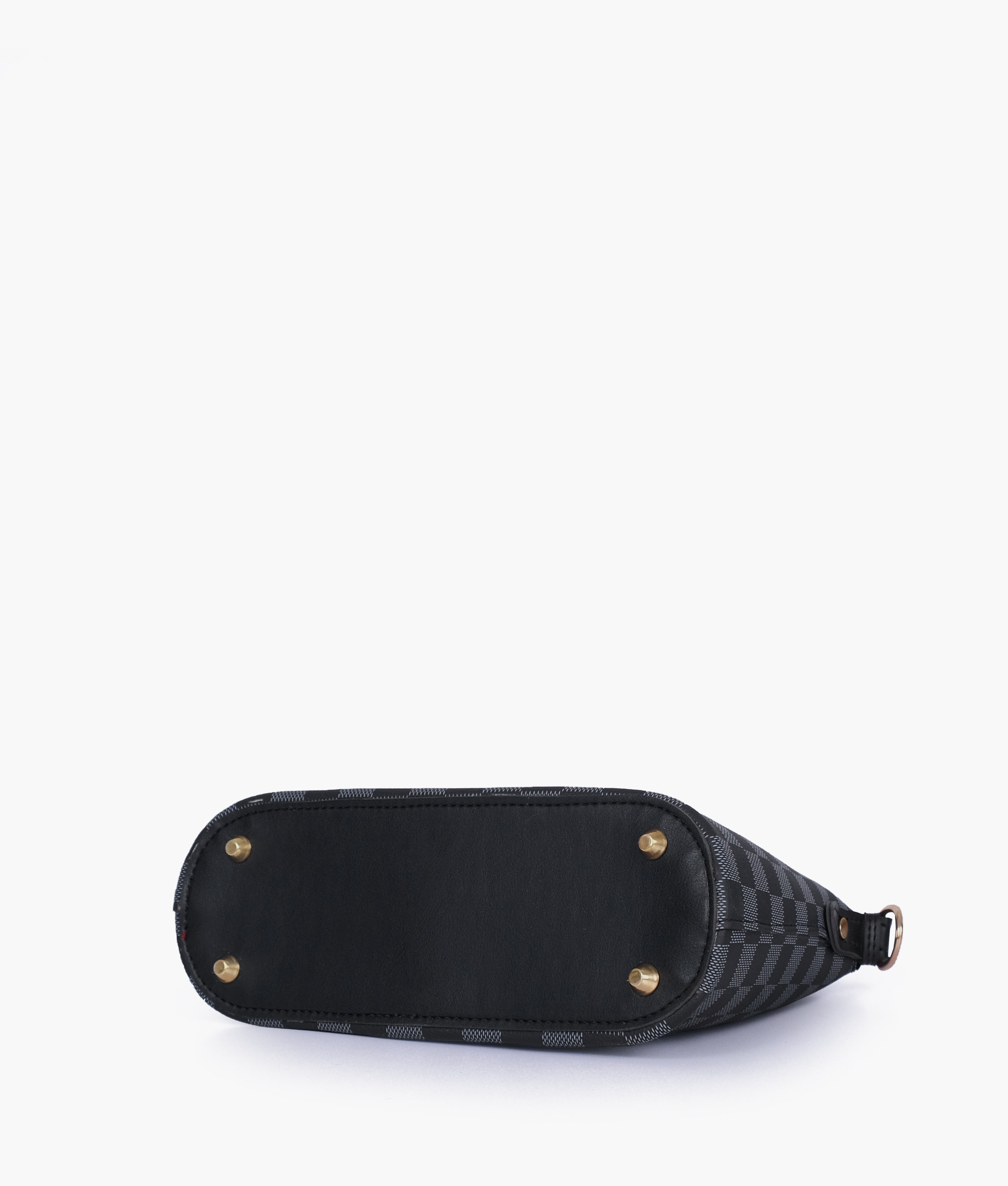 Black checkered dome cross-body bag