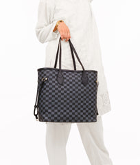 Black checkered neverfull tote bag