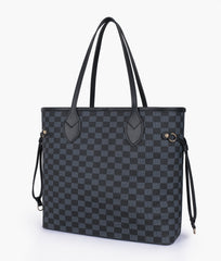 Black checkered neverfull tote bag