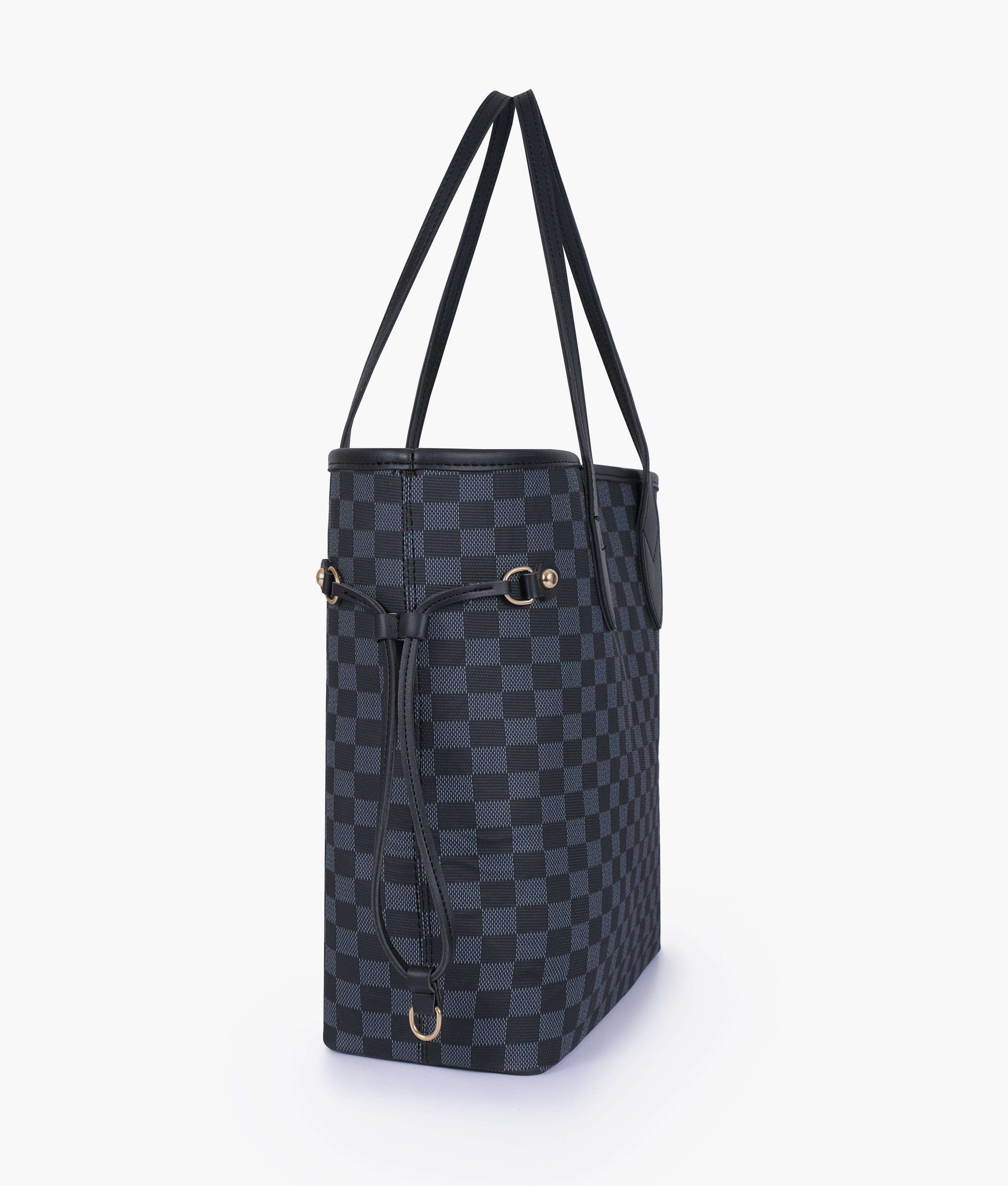 Black checkered neverfull tote bag