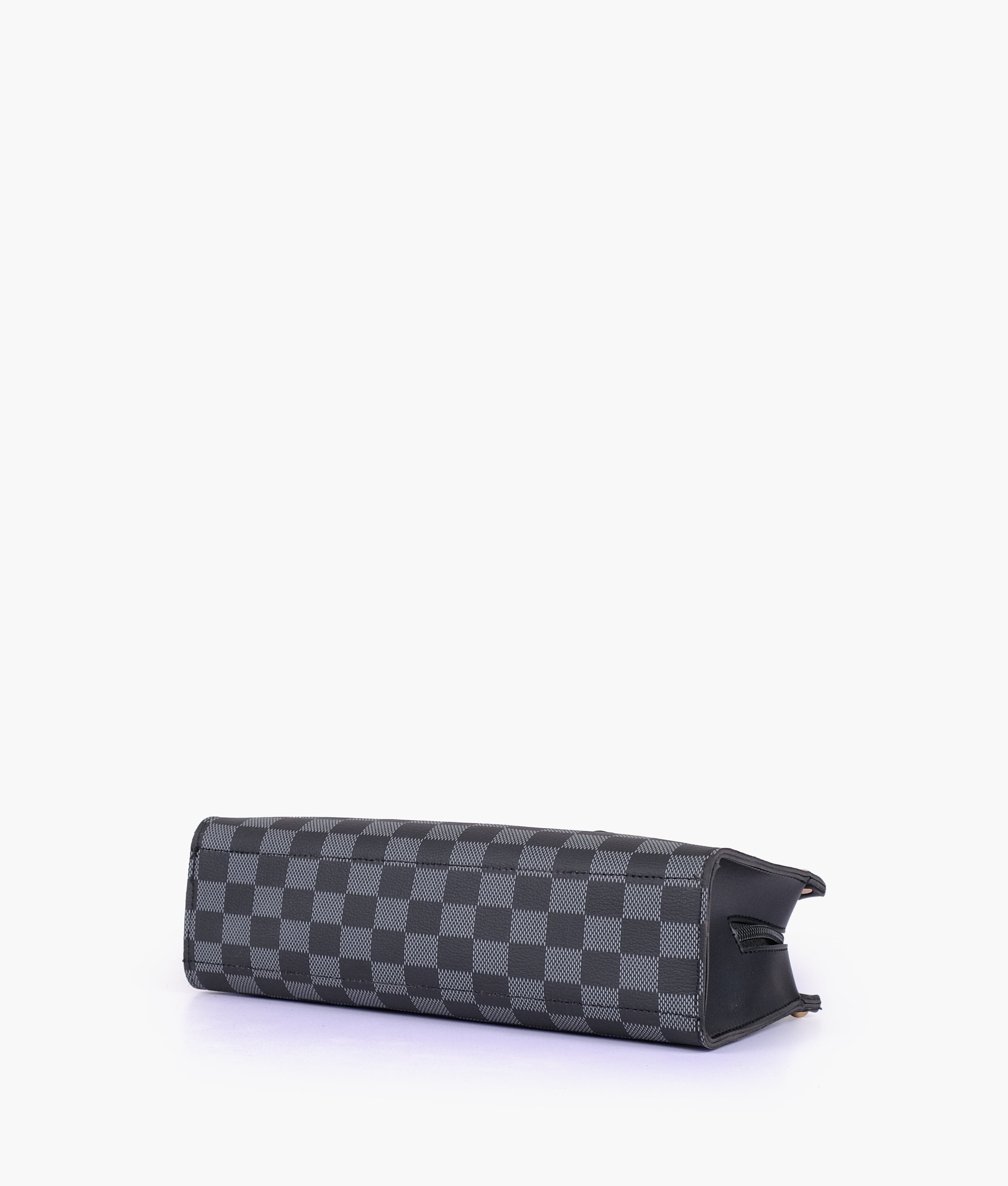 Black checkered on-the-go mini bag