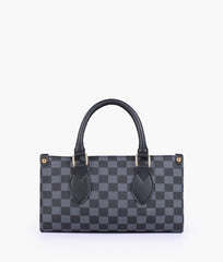 Black checkered on-the-go mini bag