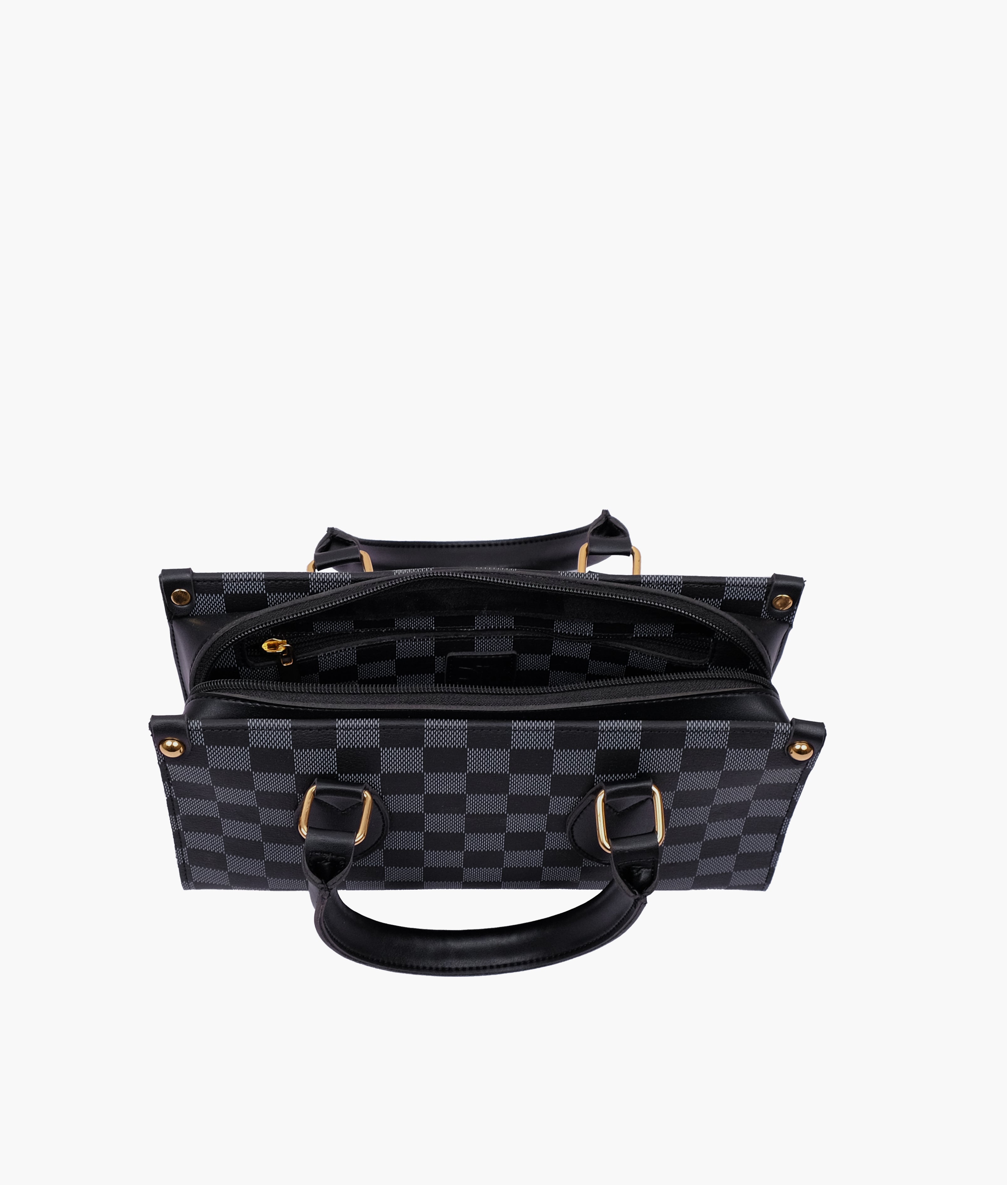 Black checkered on-the-go mini bag