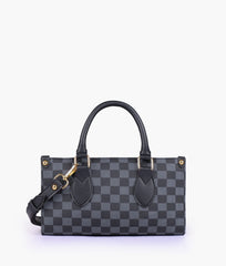 Black checkered on-the-go mini bag