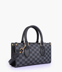 Black checkered on-the-go mini bag