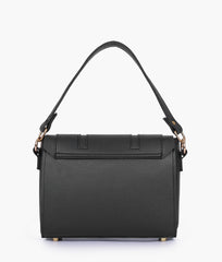 Black compact top-handle cross-body bag