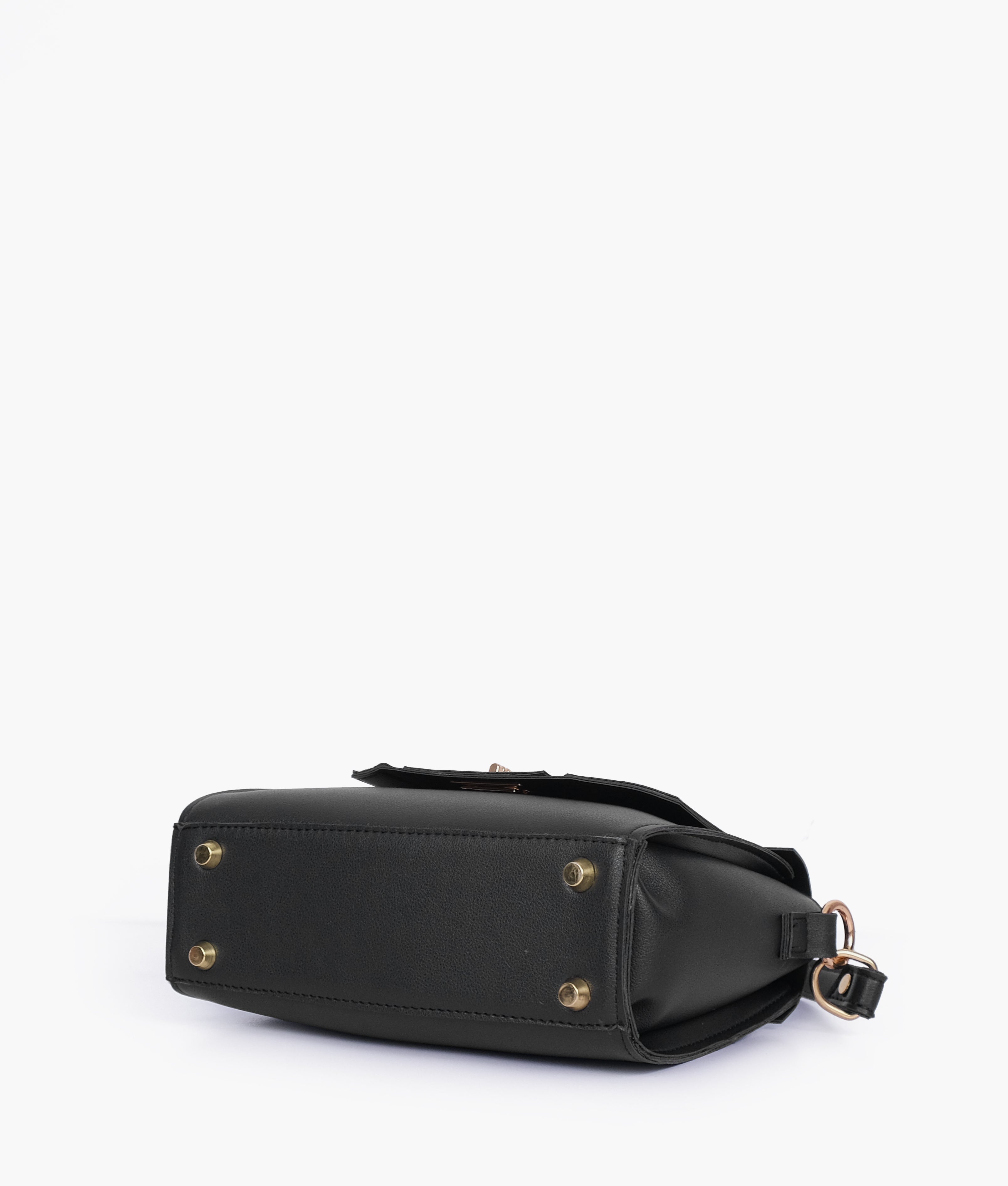 Black compact top-handle cross-body bag