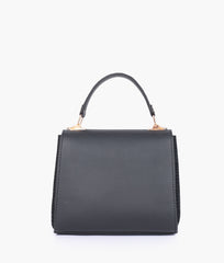 Black criss-cross top-handle bag