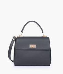 Black criss-cross top-handle bag