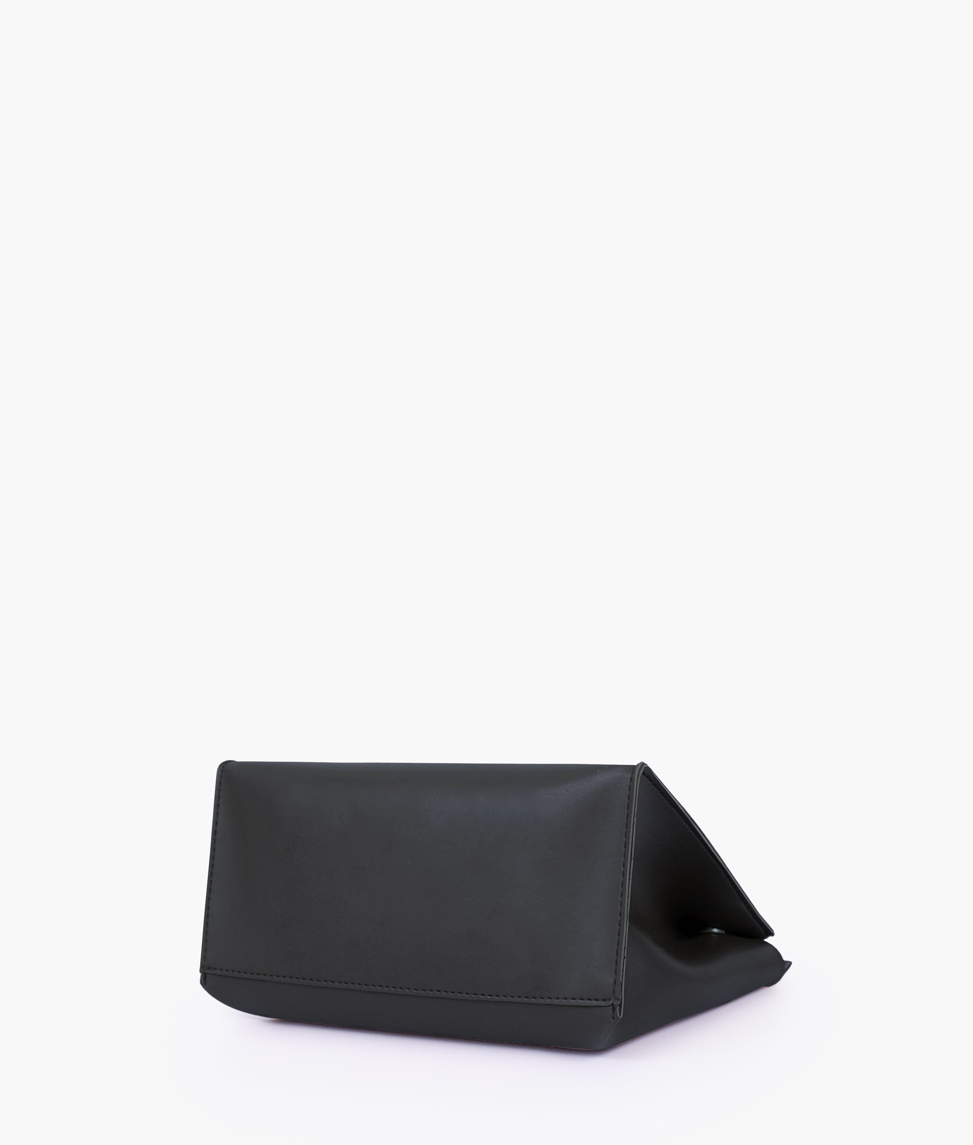 Black front lock top-handle mini bag
