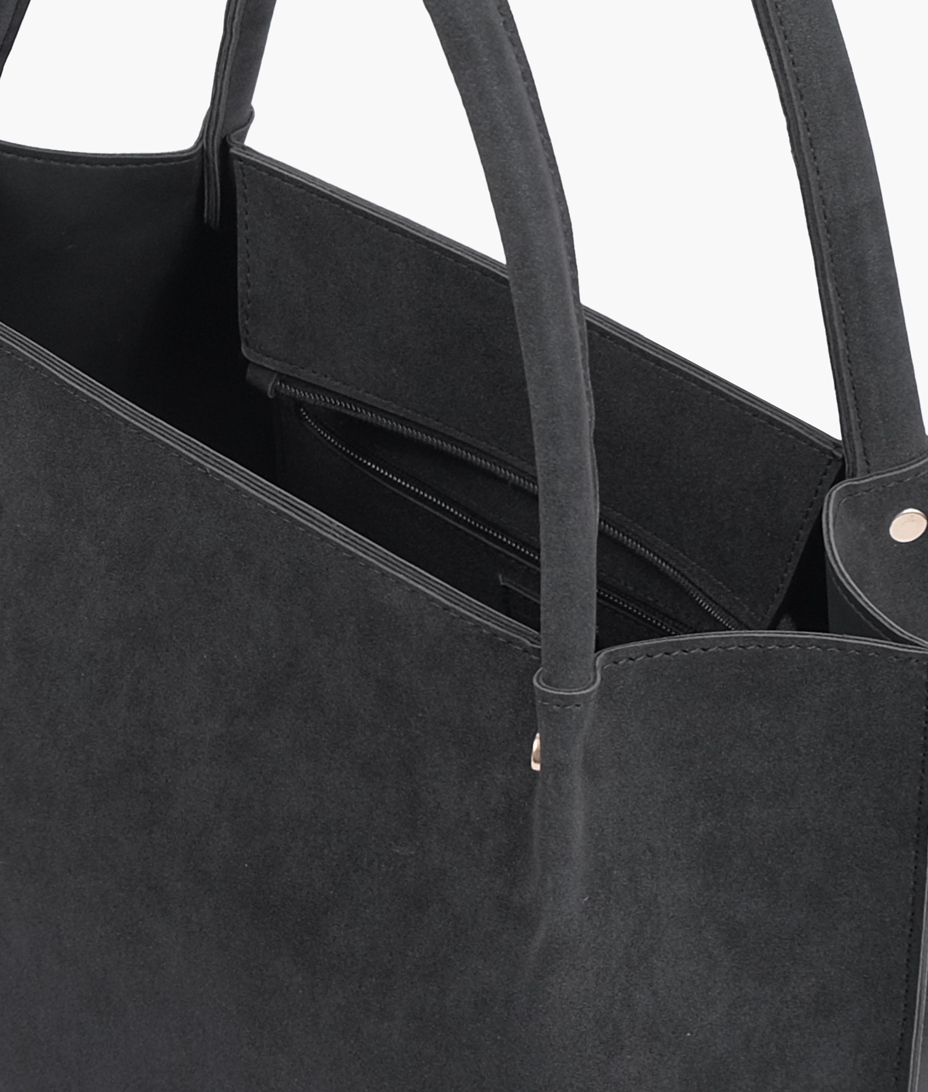 Black mocha suede tote bag