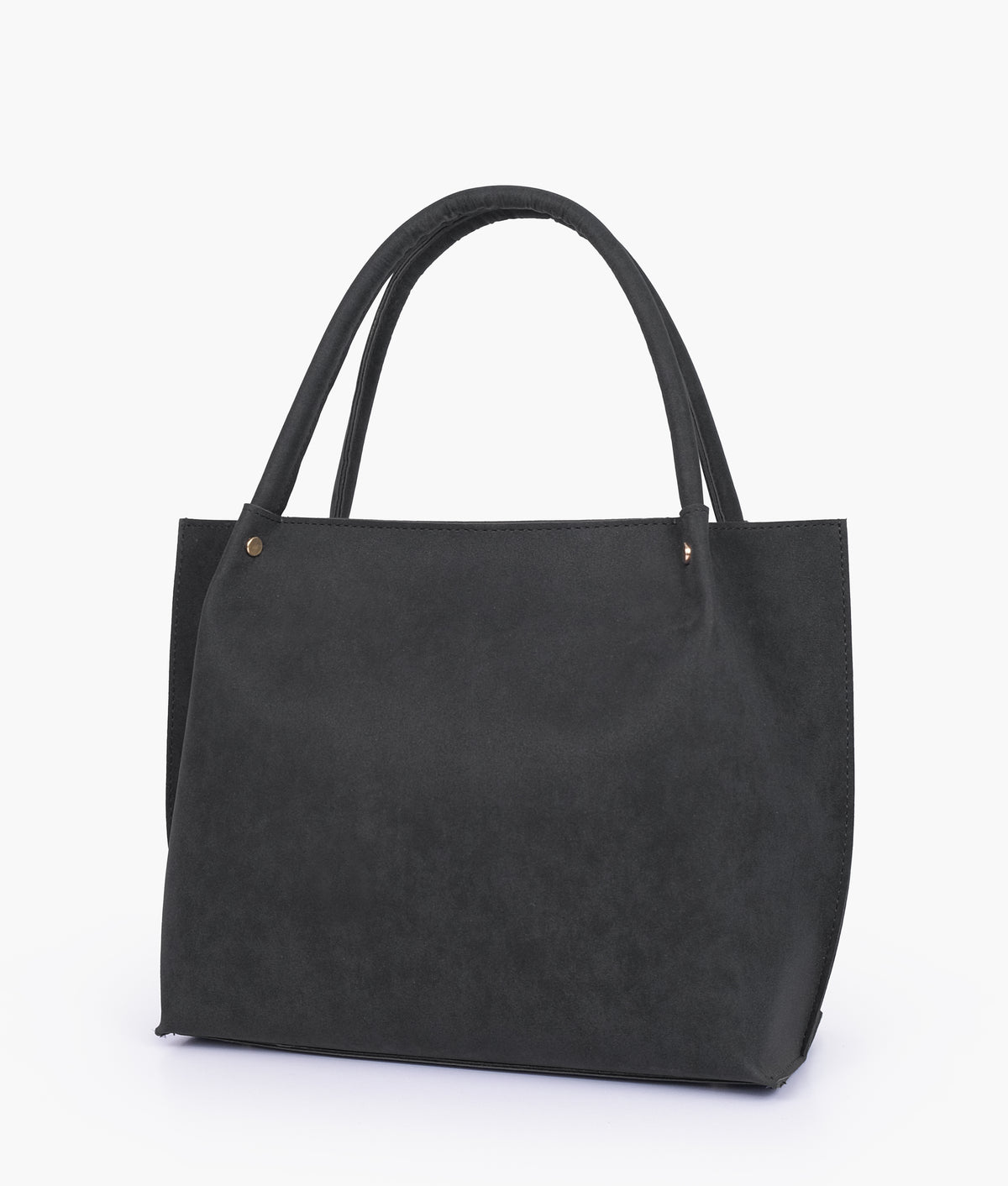 Black mocha suede tote bag