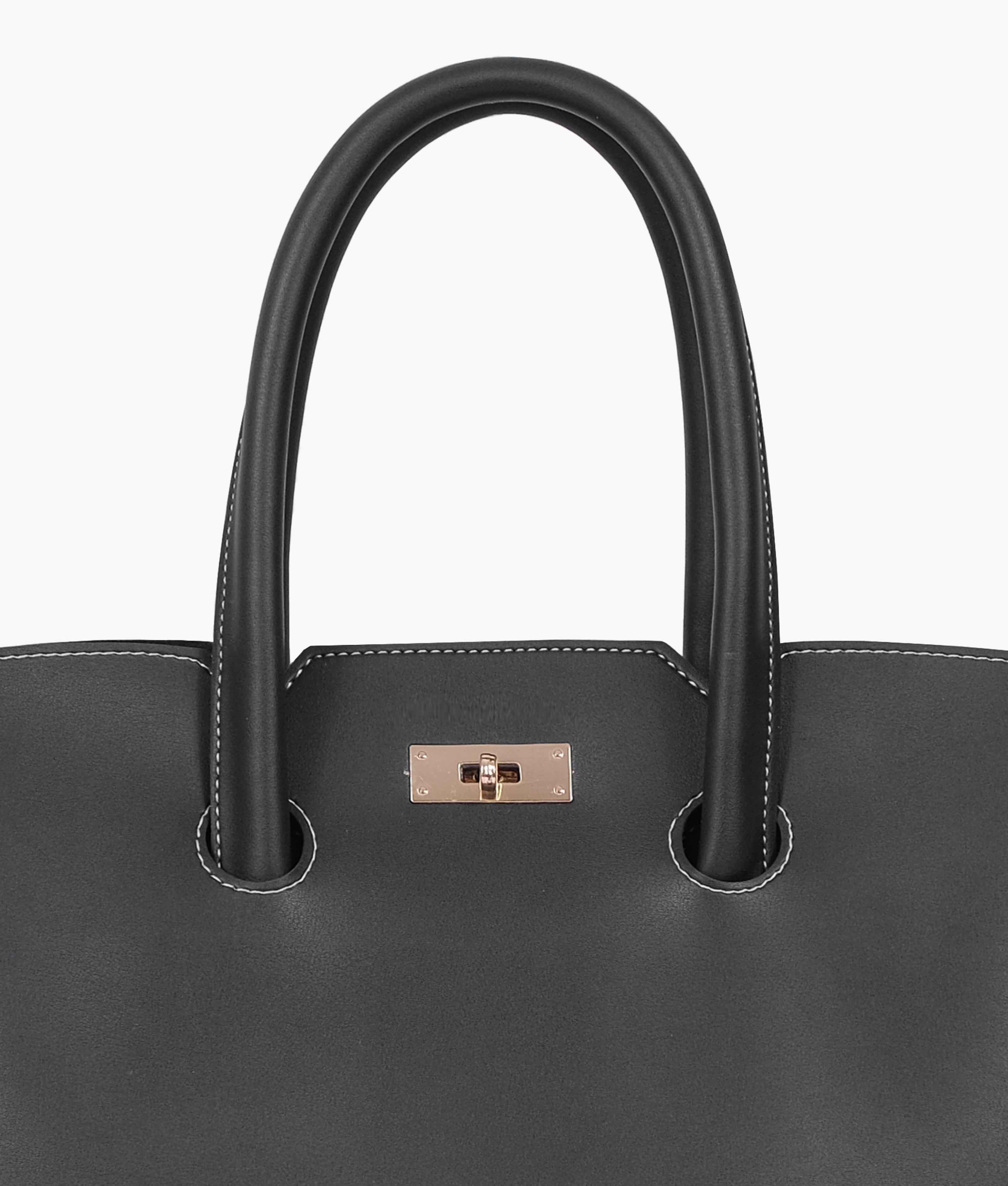Black tote bag with multiple compartments