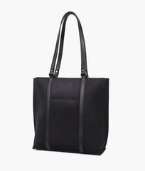 Black suede double-handle tote bag - quarter 2