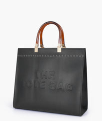 Black signature tote bag