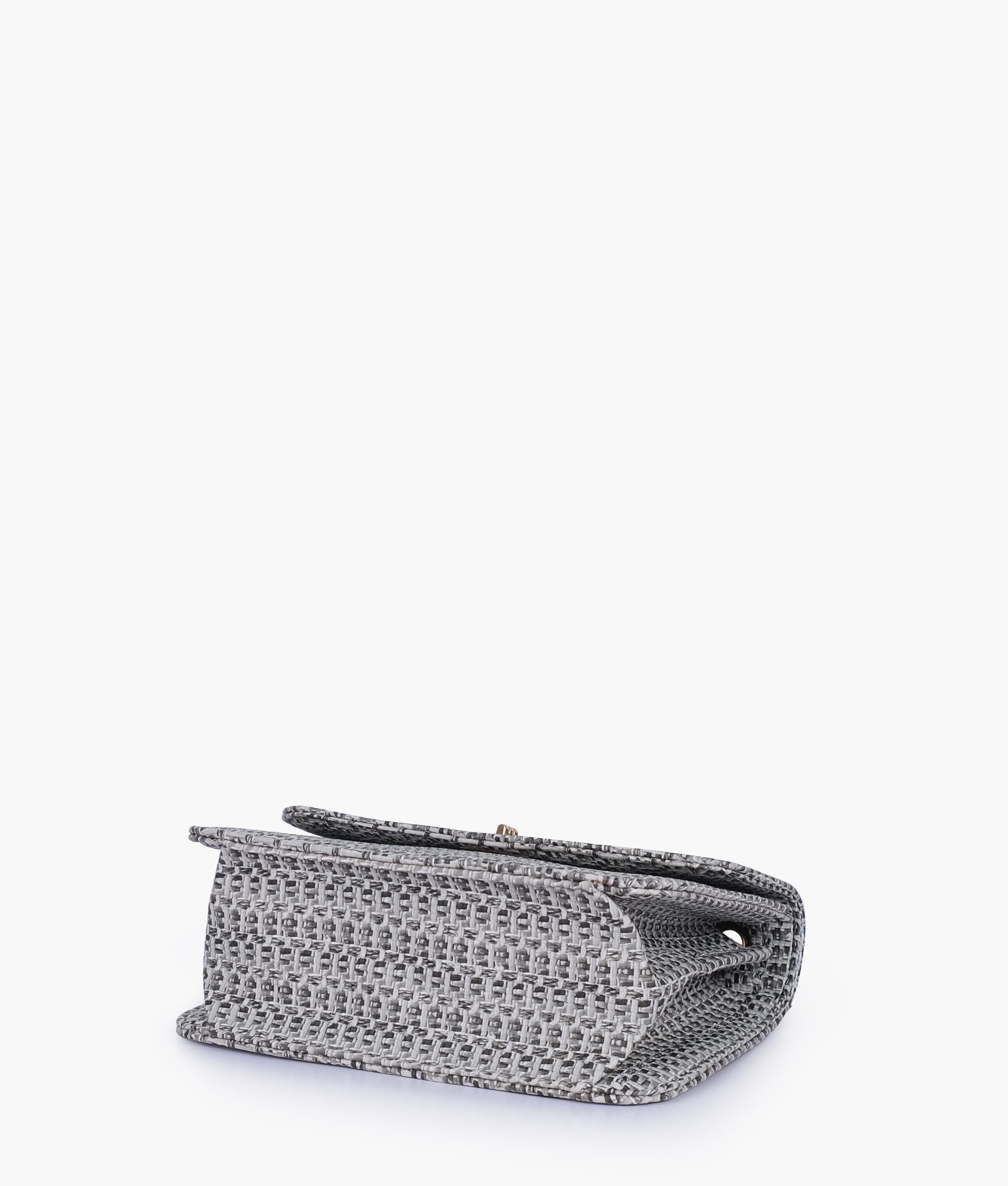 Black woven chain cross-body bag