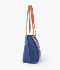 Blue centre-stripe tote bag
