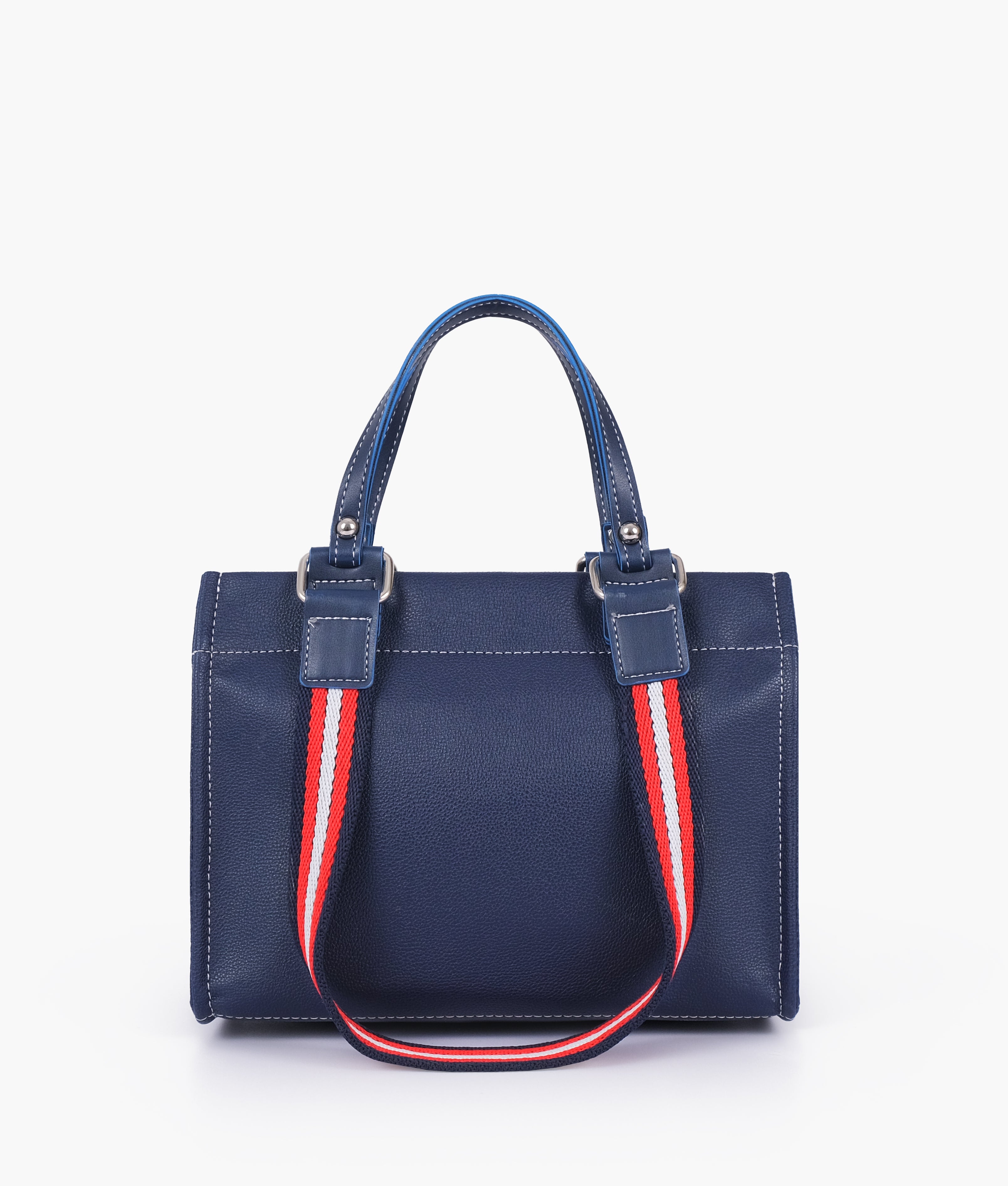 Blue dual-pocket mini tote bag