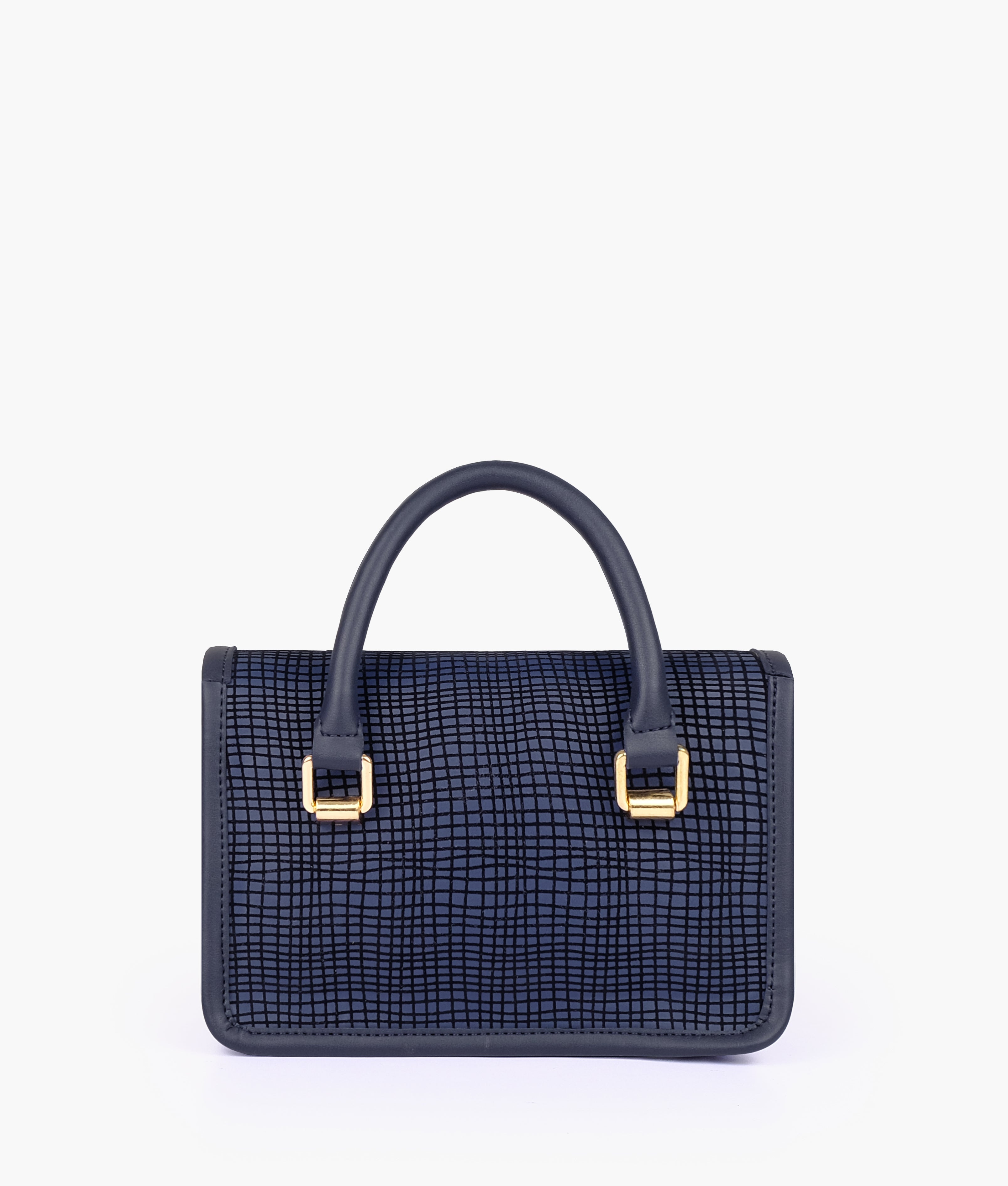 Blue patterned cross-body with flap