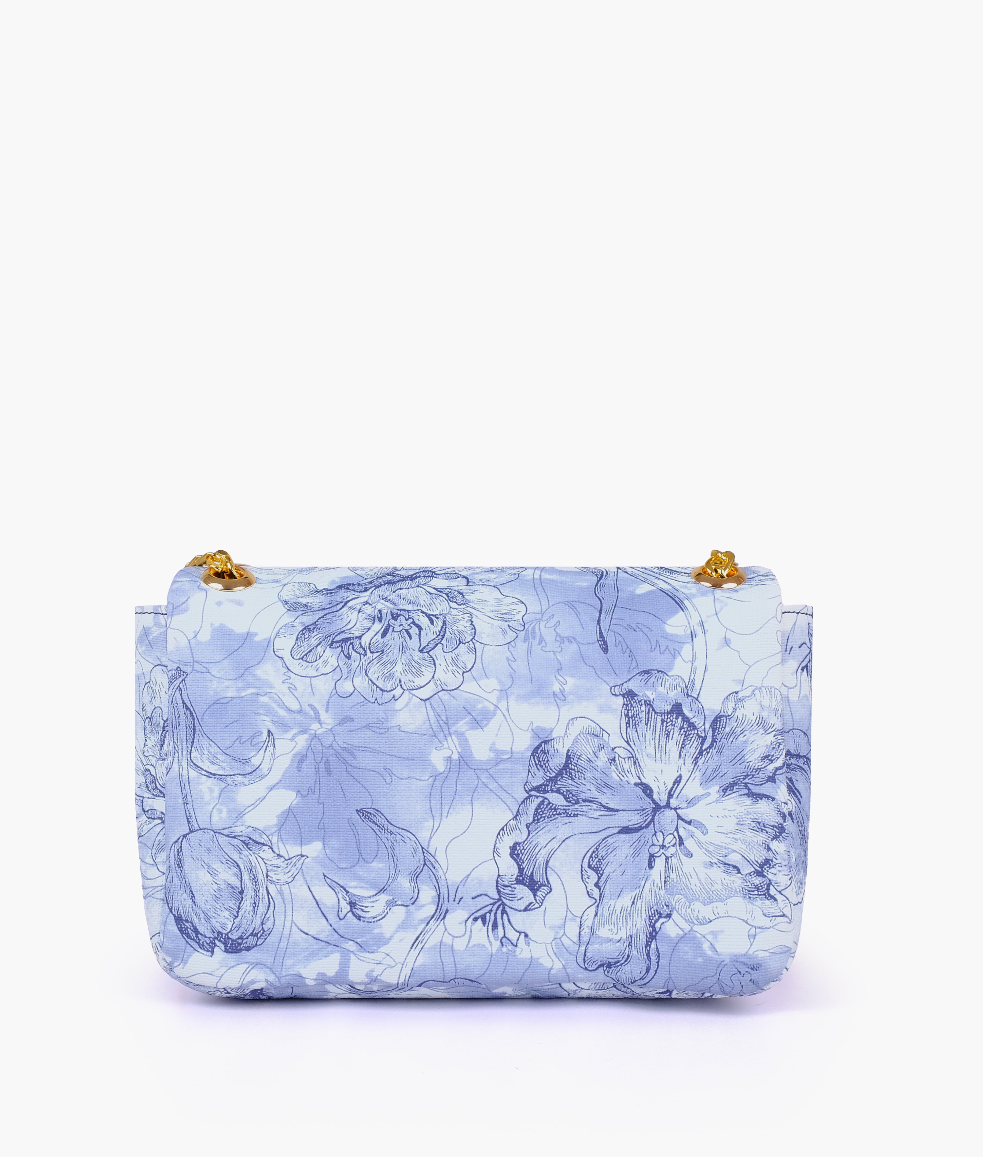 Blue printed mini bag with chain