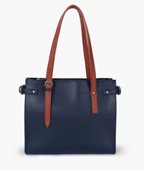 Blue satchel tote bag