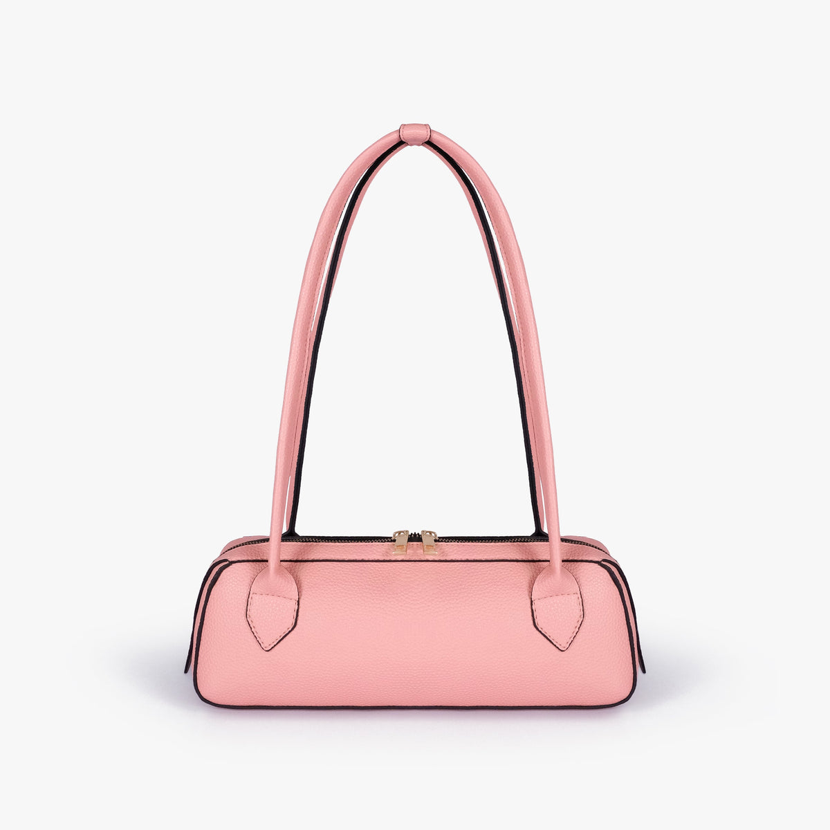 Back view of blush pink east-west baguette bag