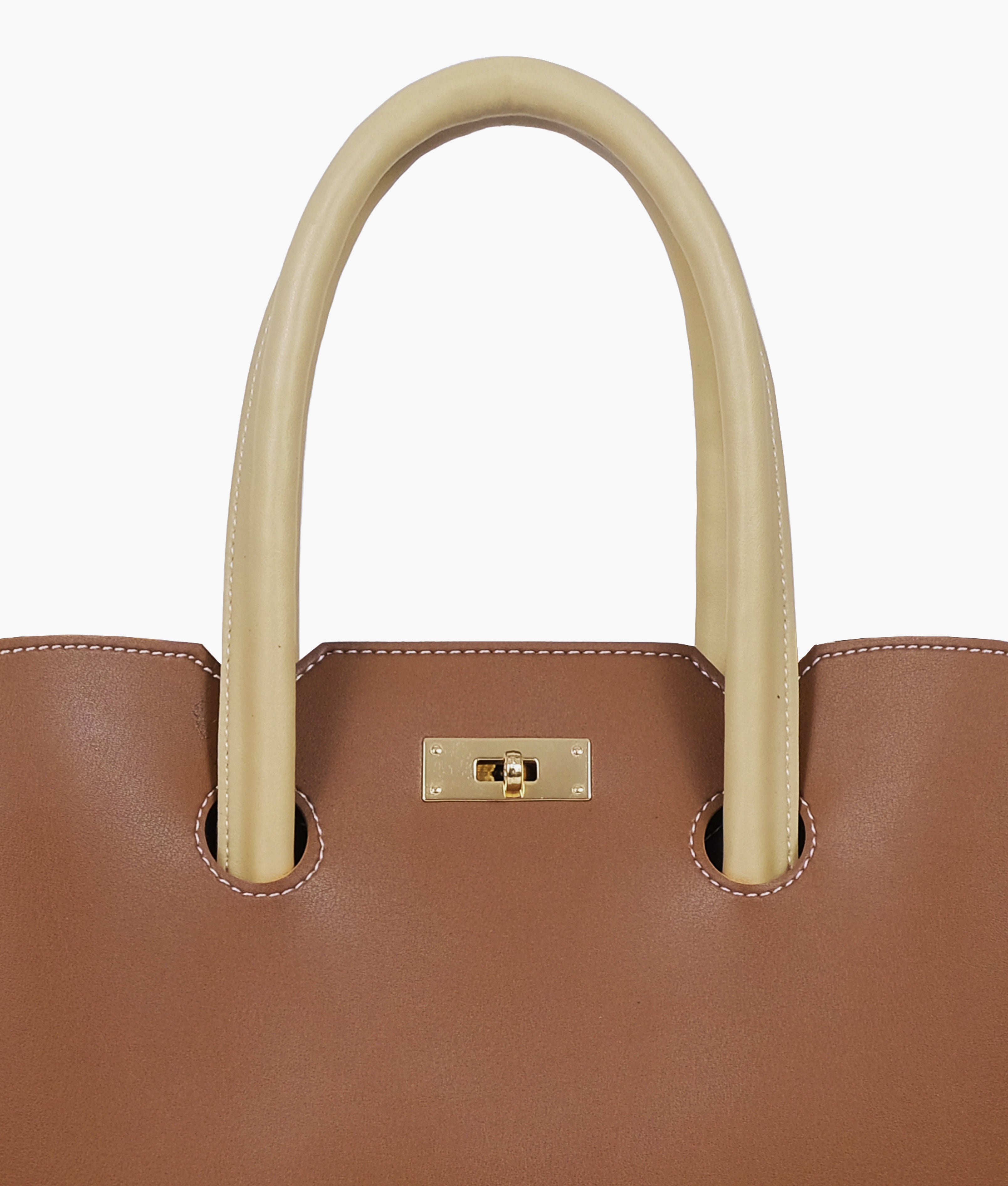 Brown and black tote bag with multiple compartments