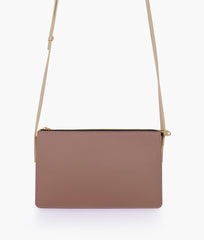 Brown and off-white flat purse