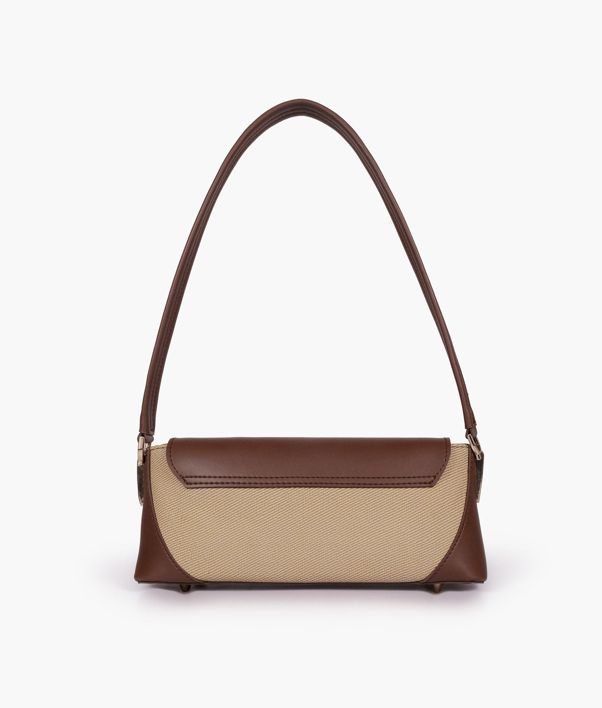 Back view of Brown baguette shoulder bag