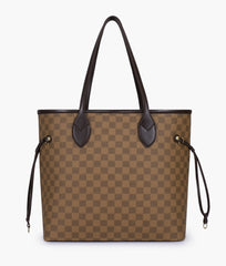 Brown checkered neverfull tote bag