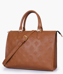 Brown on-the-go handbag